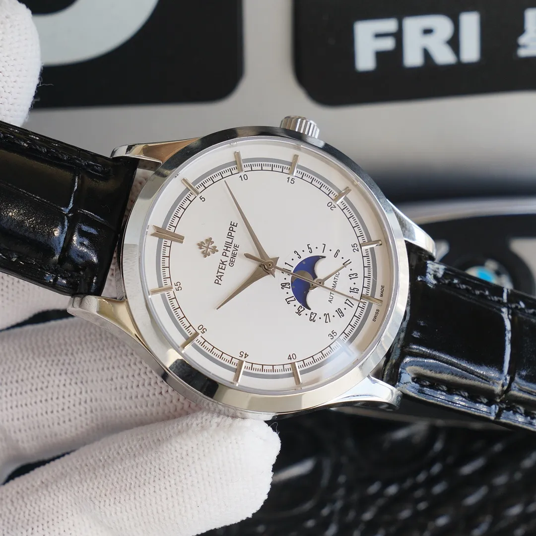 【Top replica】💰4500! Patek Philippe, six-digit real sun, moon, stars and calendar function, movement, date set 2824-2 (zero repair), imported Italian calfskin, original pin buckle, welcome to repost, we will sell it if you repost it!